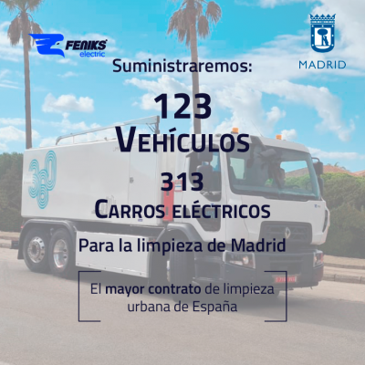 Feniks suministrará más de 400 vehículos de limpieza urbana para el mayor contrato de limpieza de Madrid