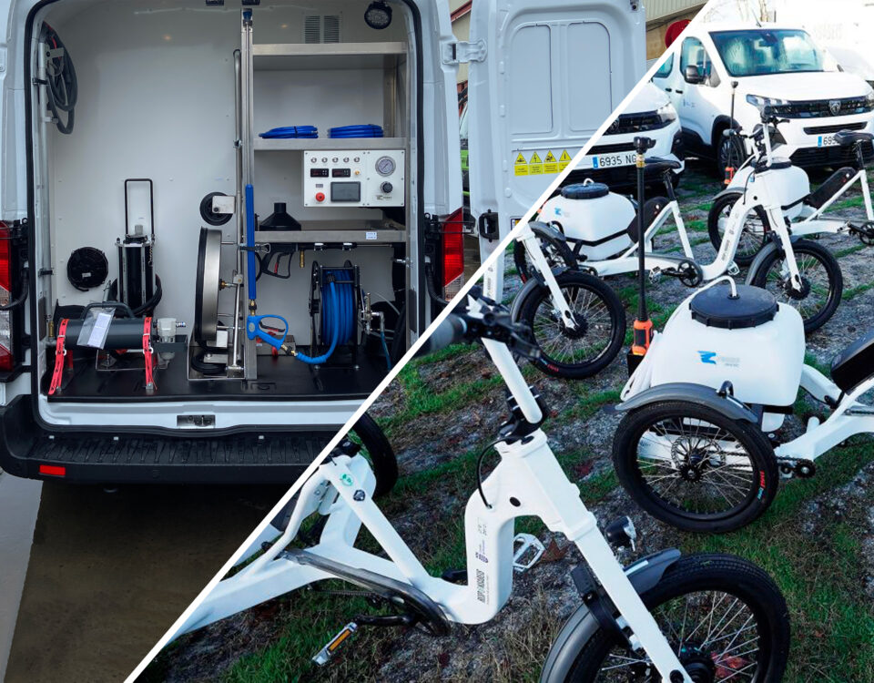 Hidrolimpiadores y triciclos eléctricos para la limpieza urbana y viaria de Pontevedra